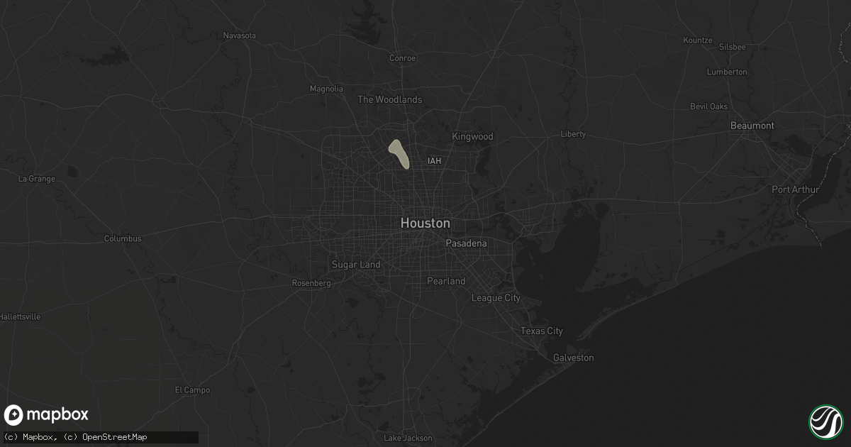 Hail map in Houston, TX on July 14, 2025