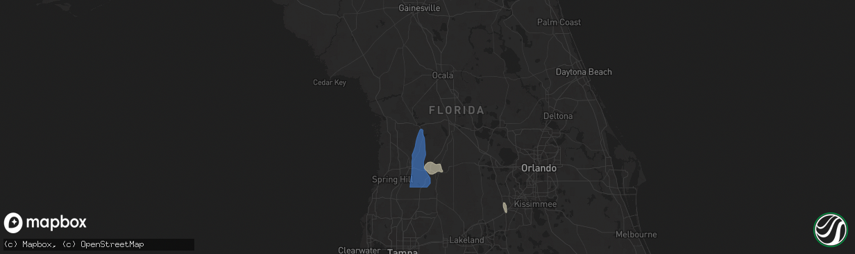 Hail map in Inverness, FL on July 14, 2025