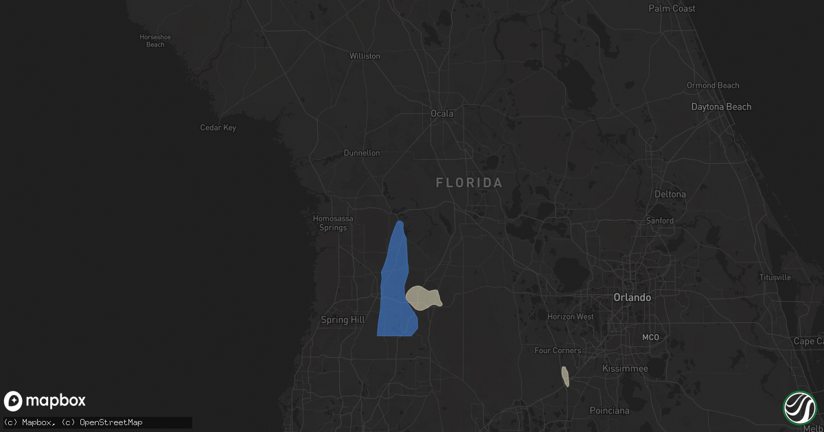 Hail map in Inverness, FL on July 14, 2025