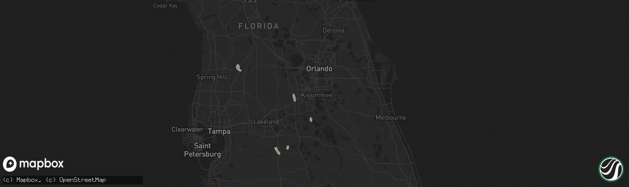 Hail map in Kissimmee, FL on July 14, 2025