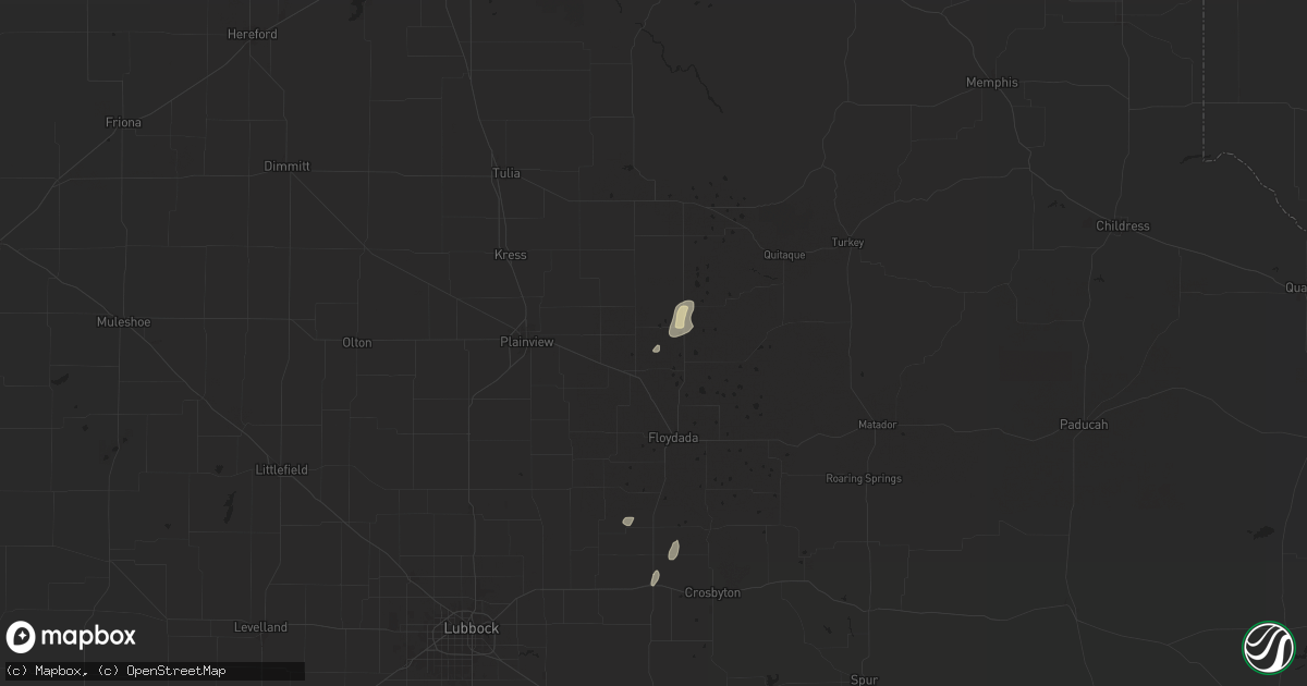 Hail map in Lockney, TX on July 14, 2025