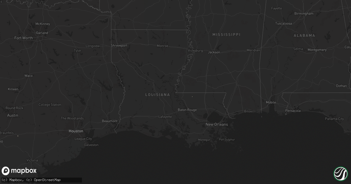 Hail map in Louisiana on July 14, 2025