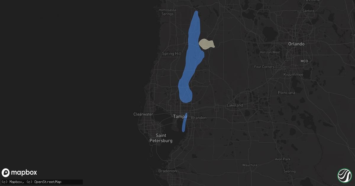 Hail map in Lutz, FL on July 14, 2025