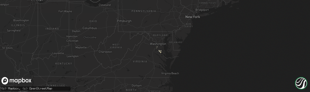 Hail map in Maryland on July 14, 2025