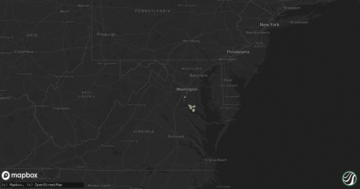 Hail map in Maryland on July 14, 2025