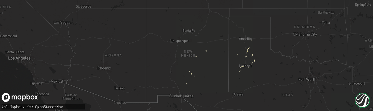 Hail map in New Mexico on July 14, 2025