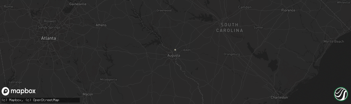 Hail map in North Augusta, SC on July 14, 2025