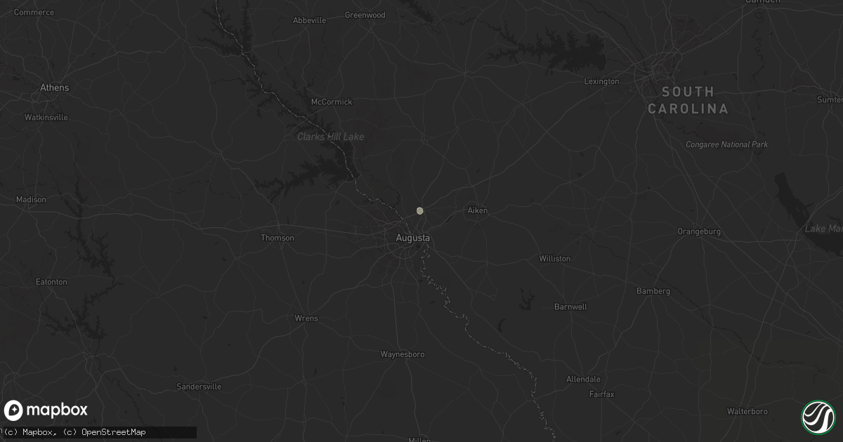 Hail map in North Augusta, SC on July 14, 2025