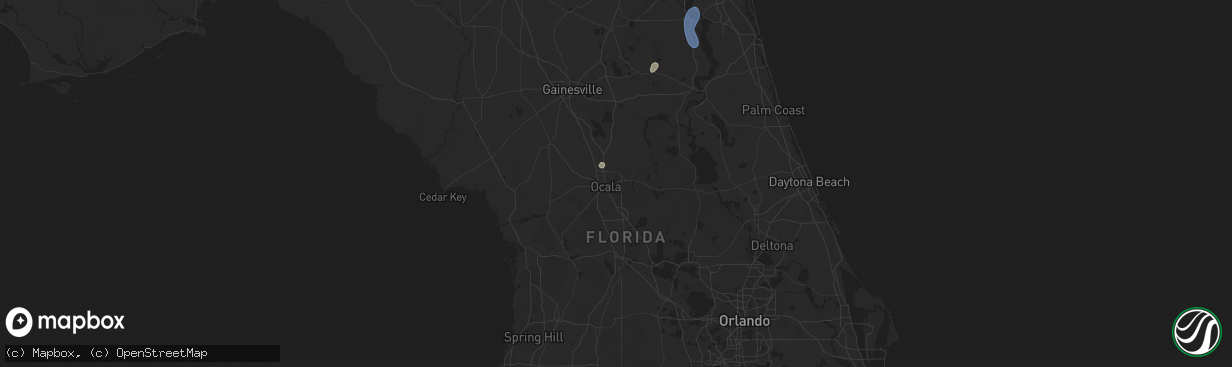Hail map in Ocala, FL on July 14, 2025