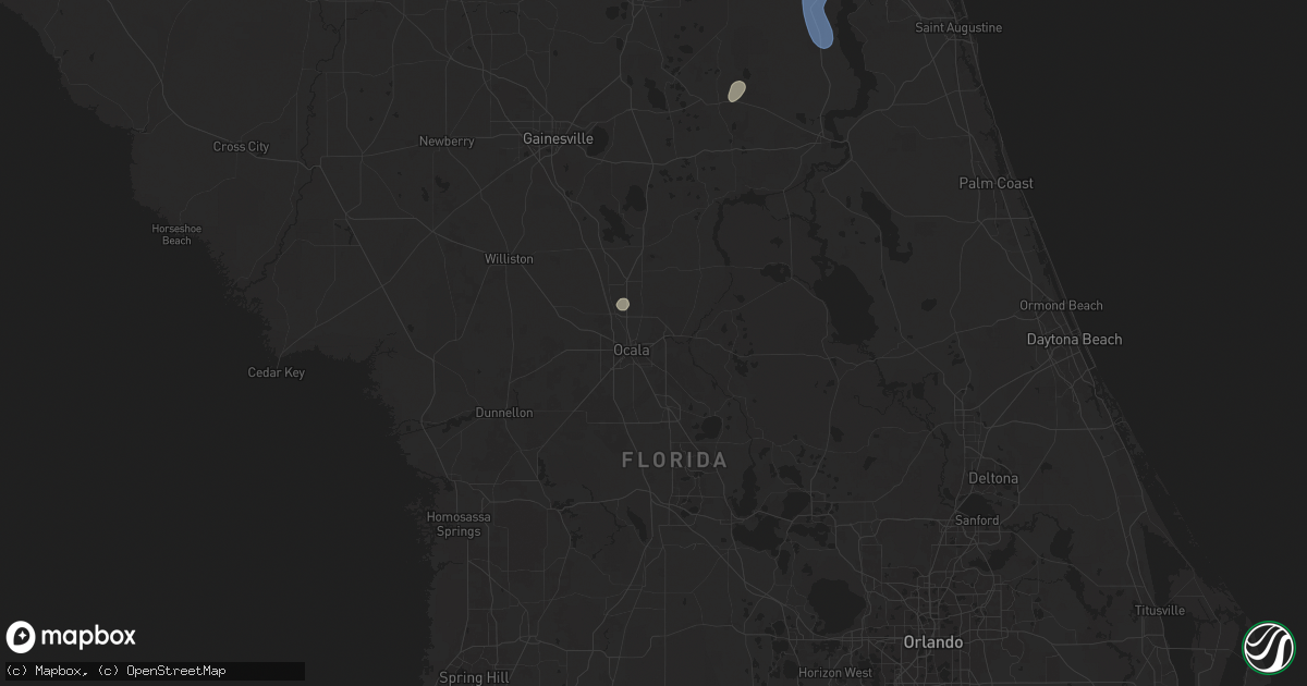 Hail map in Ocala, FL on July 14, 2025