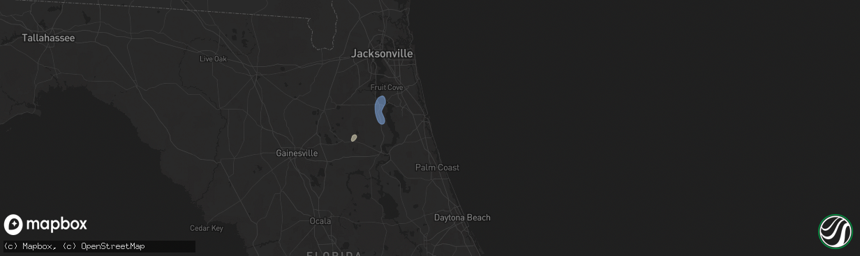 Hail map in Saint Augustine, FL on July 14, 2025
