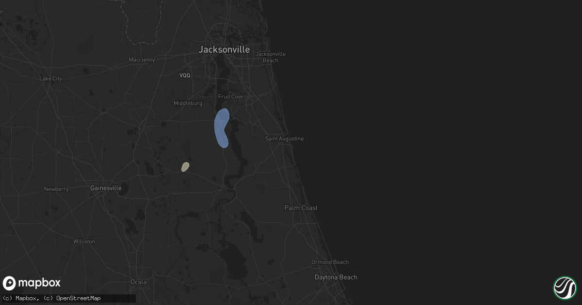 Hail map in Saint Augustine, FL on July 14, 2025