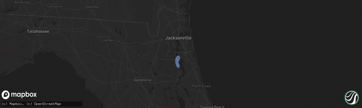 Hail map in Saint Johns, FL on July 14, 2025