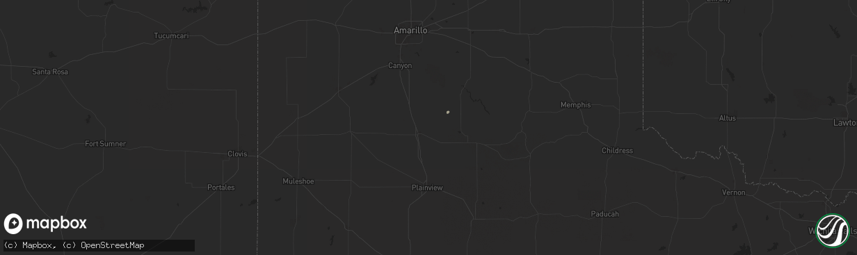Hail map in Tulia, TX on July 14, 2025