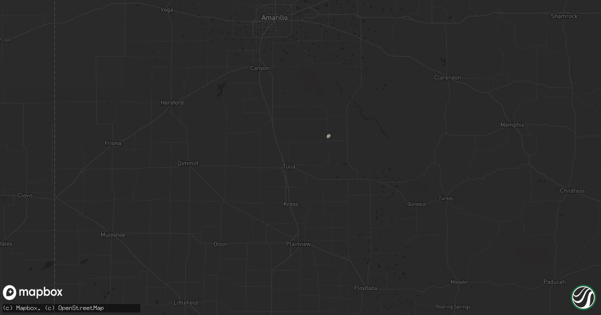 Hail map in Tulia, TX on July 14, 2025