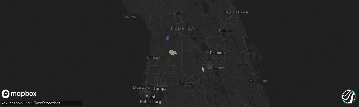 Hail map in Webster, FL on July 14, 2025