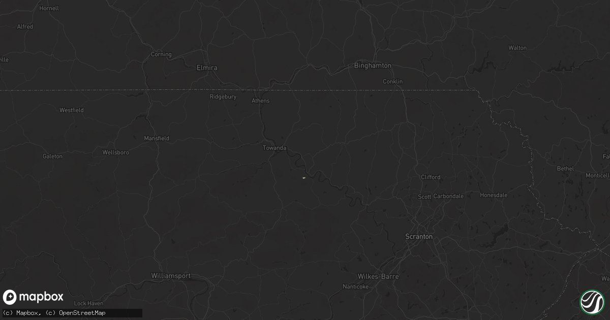 Hail map in Wyalusing, PA on July 14, 2025