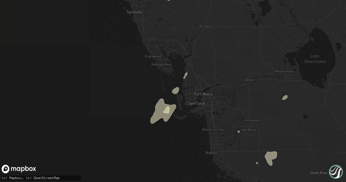 Hail map in Bokeelia, FL on July 14, 2026
