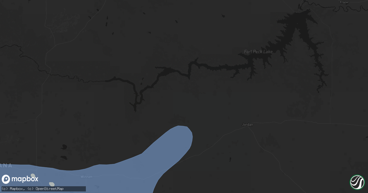 Hail map in Brusett, MT on July 14, 2026