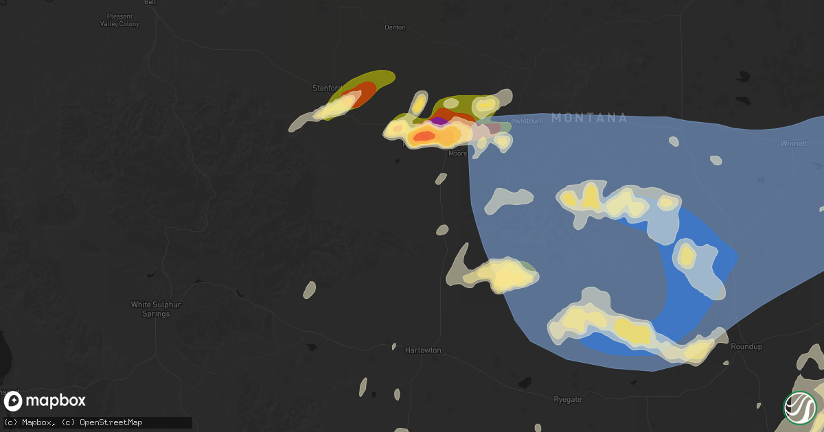 Hail map in Buffalo, MT on July 14, 2026