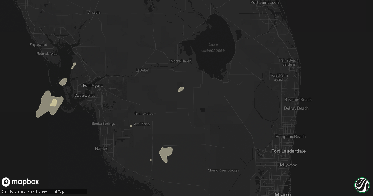 Hail map in Clewiston, FL on July 14, 2026