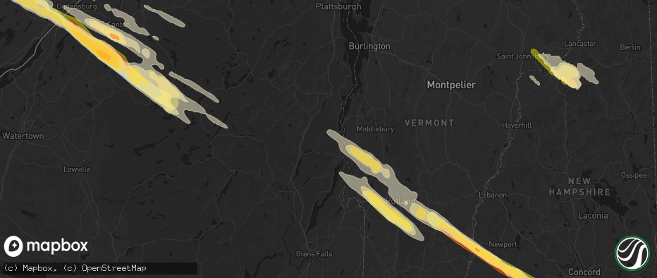 Hail map in Crown Point, NY on July 14, 2026