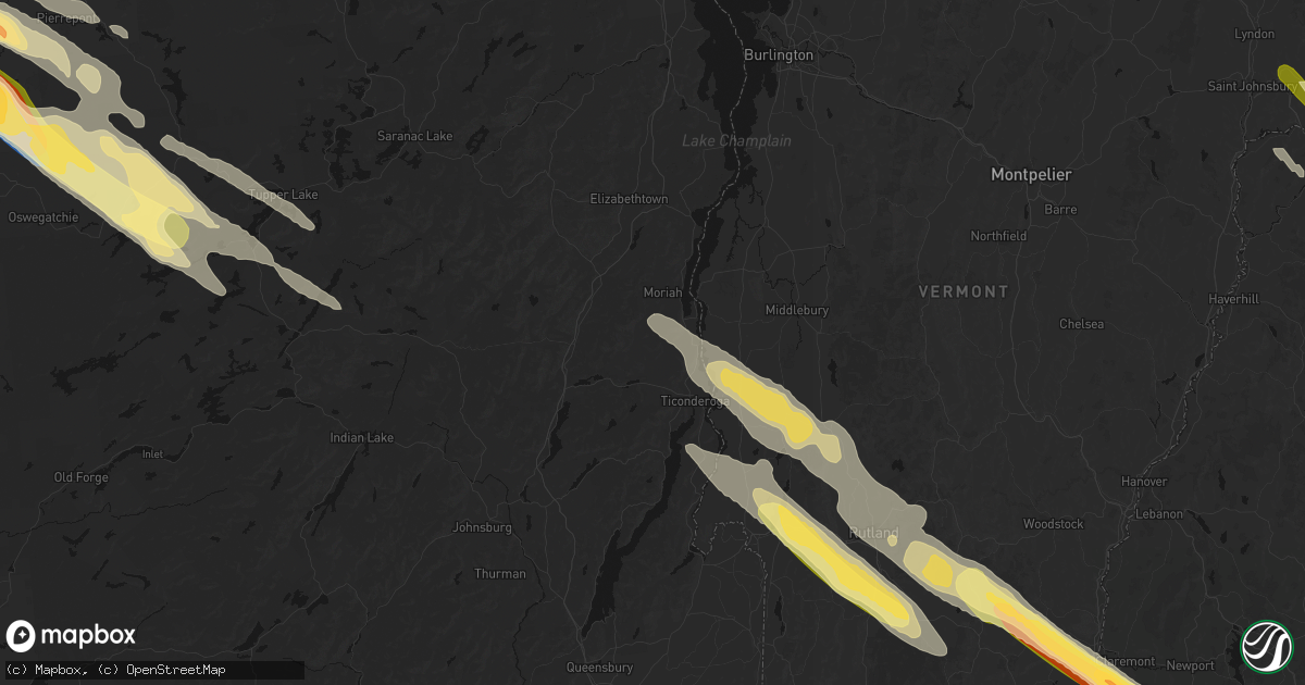 Hail map in Crown Point, NY on July 14, 2026