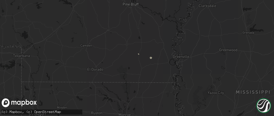 Hail map in Fountain Hill, AR on July 14, 2026