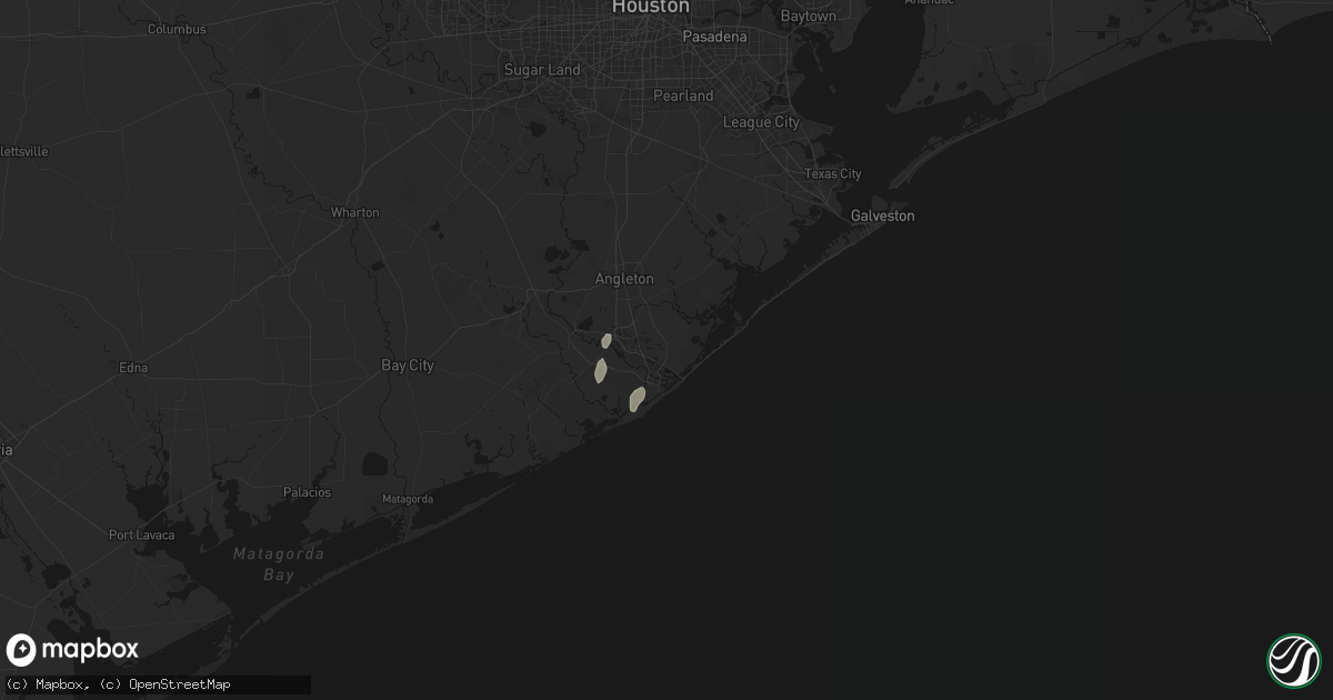 Hail map in Freeport, TX on July 14, 2026