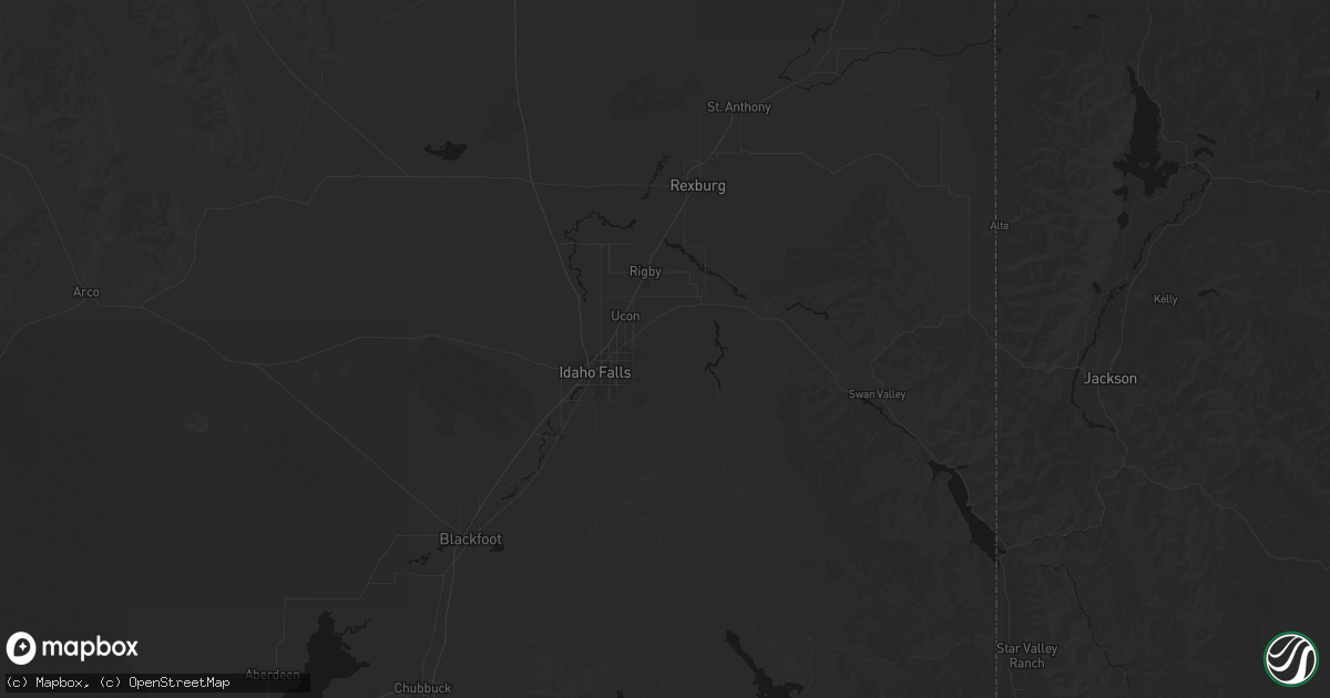Hail map in Idaho Falls, ID on July 14, 2026