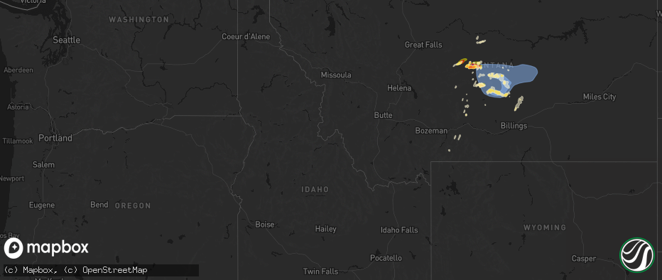 Hail map in Idaho on July 14, 2026