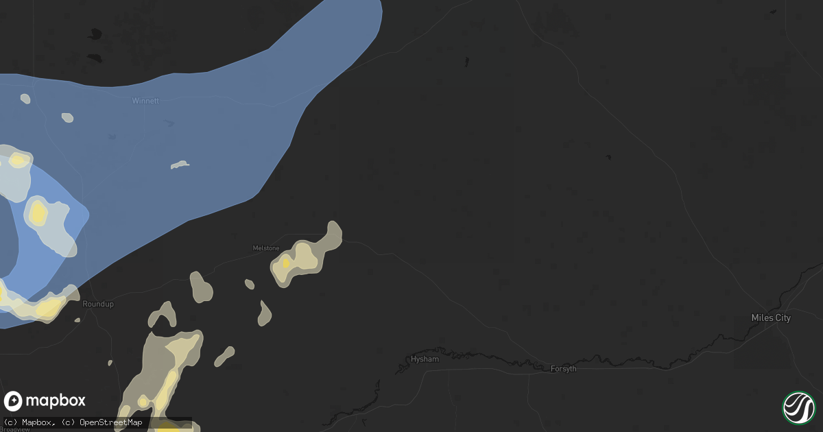 Hail map in Ingomar, MT on July 14, 2026