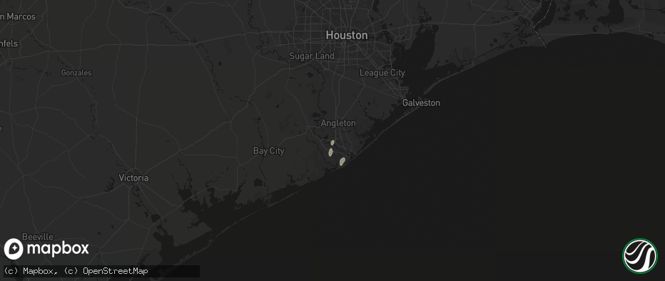 Hail map in Lake Jackson, TX on July 14, 2026
