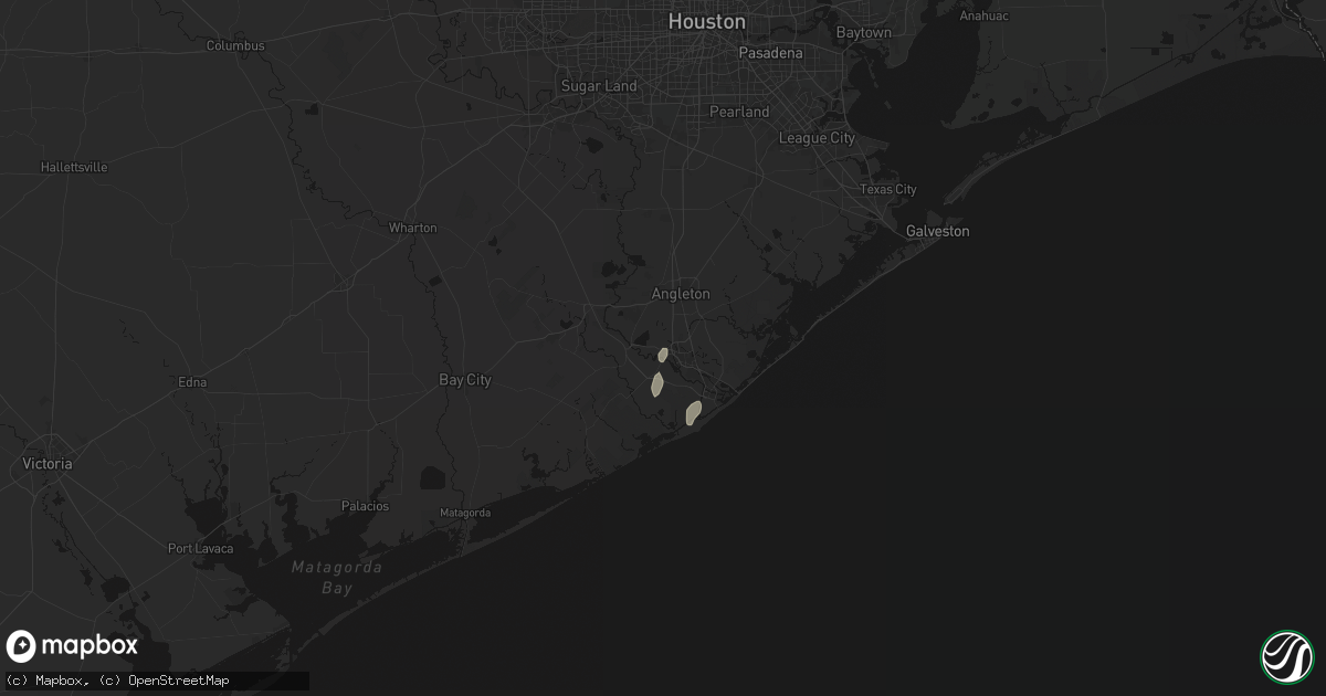 Hail map in Lake Jackson, TX on July 14, 2026