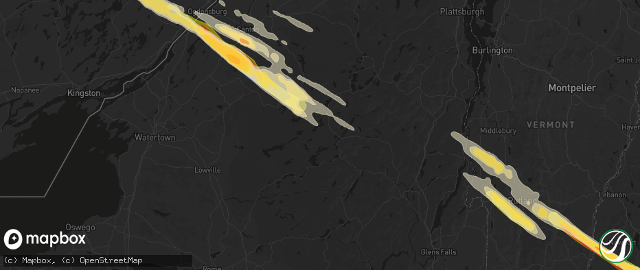 Hail map in Long Lake, NY on July 14, 2026
