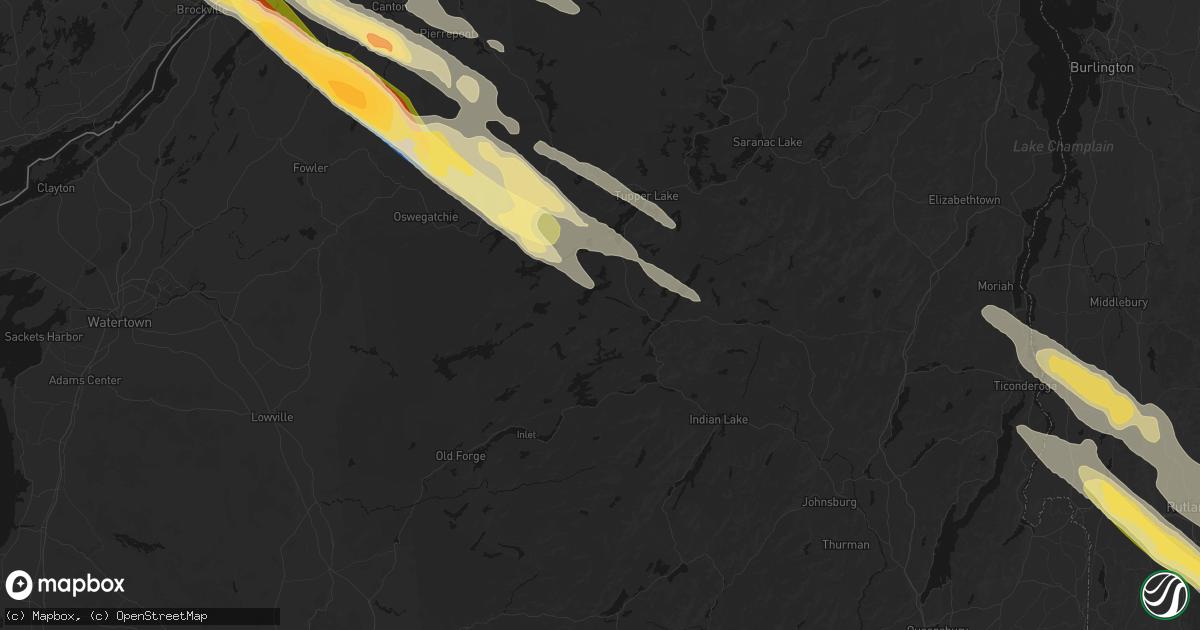 Hail map in Long Lake, NY on July 14, 2026