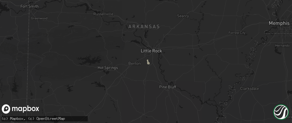 Hail map in Mabelvale, AR on July 14, 2026