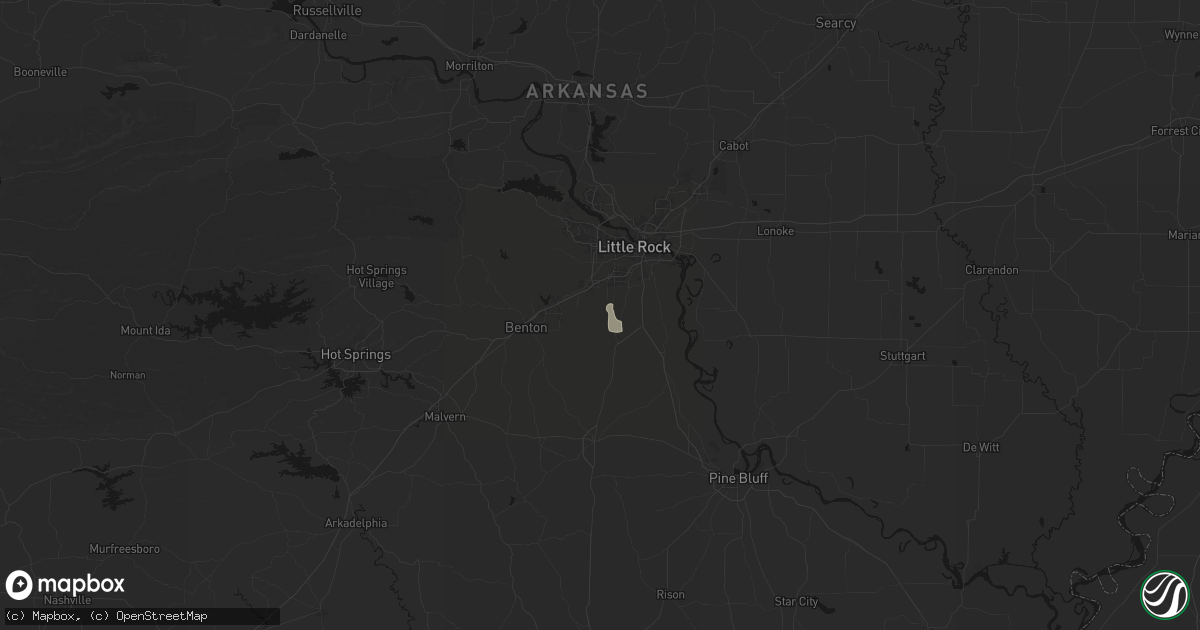 Hail map in Mabelvale, AR on July 14, 2026