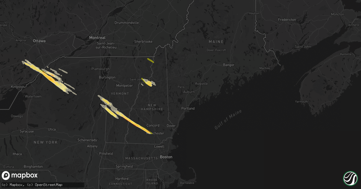 Hail map in Maine on July 14, 2026