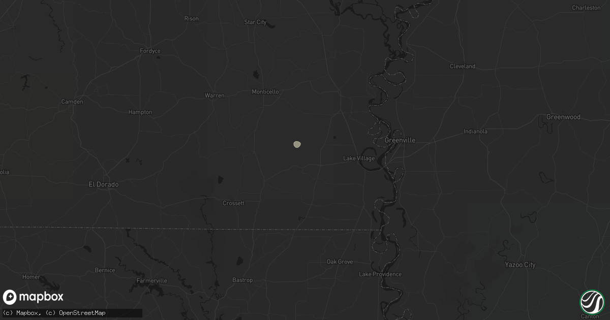 Hail map in Montrose, AR on July 14, 2026