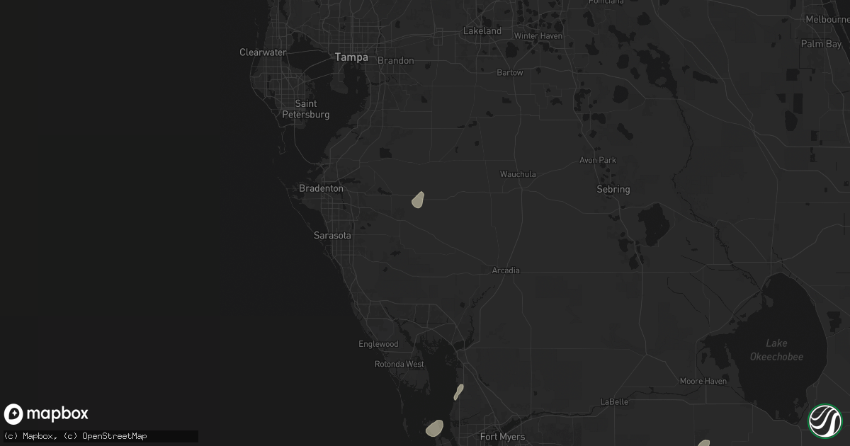 Hail map in Myakka City, FL on July 14, 2026