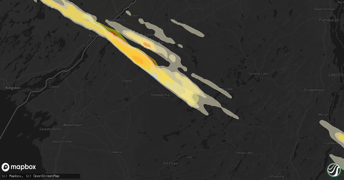 Hail map in Newton Falls, NY on July 14, 2026
