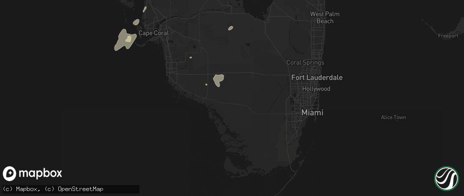 Hail map in Ochopee, FL on July 14, 2026
