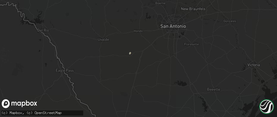 Hail map in Pearsall, TX on July 14, 2026