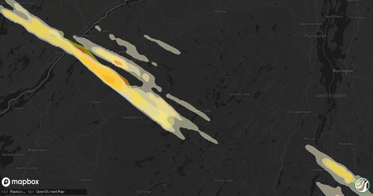 Hail map in Piercefield, NY on July 14, 2026
