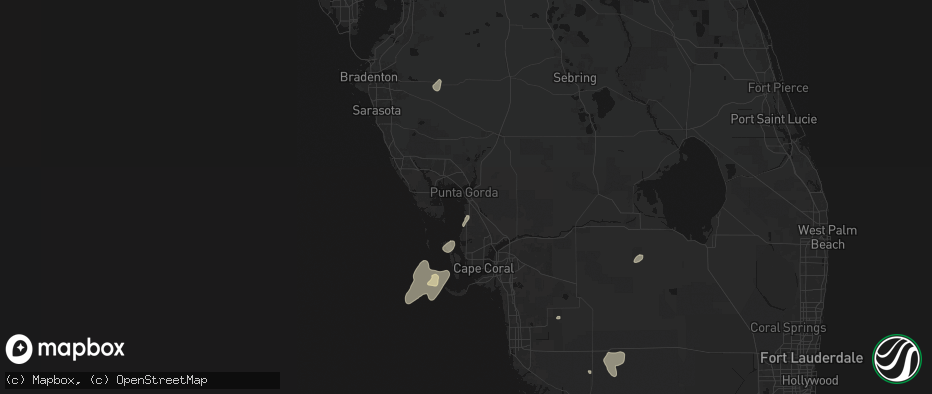 Hail map in Punta Gorda, FL on July 14, 2026