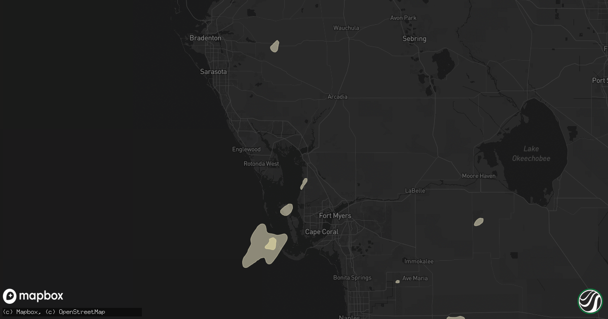 Hail map in Punta Gorda, FL on July 14, 2026