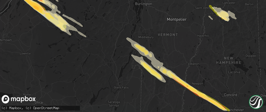 Hail map in Putnam Station, NY on July 14, 2026