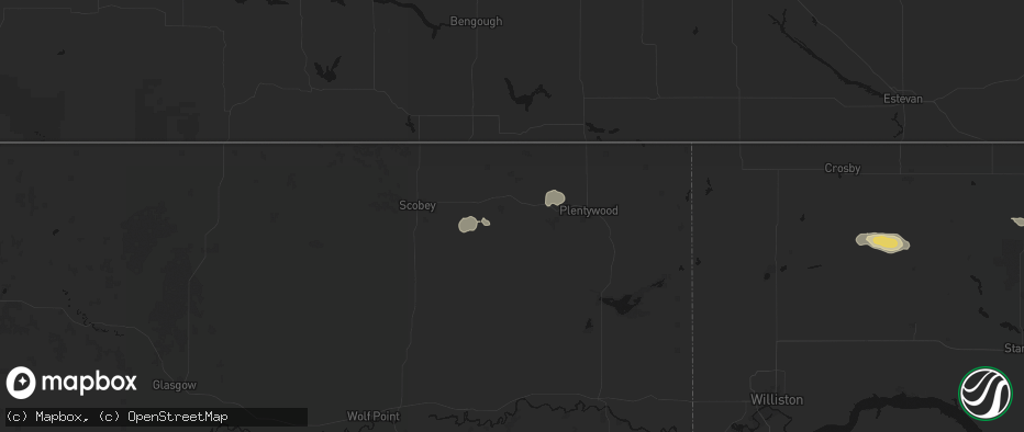 Hail map in Redstone, MT on July 14, 2026