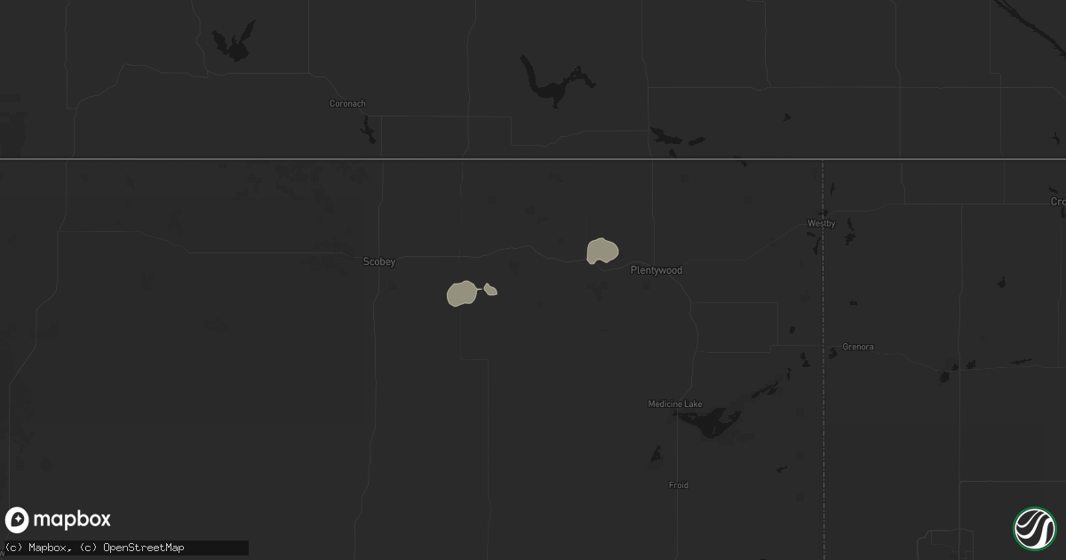 Hail map in Redstone, MT on July 14, 2026